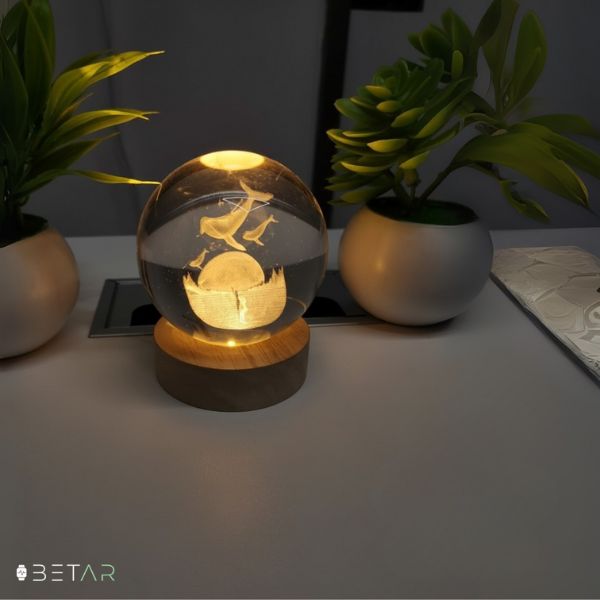 3D Whale Crystal LED Night Lamp